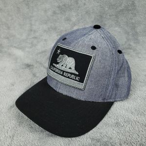 California Republic Hat Cap Logo Snapback One Size Gray Black Gray Cotton NWOT